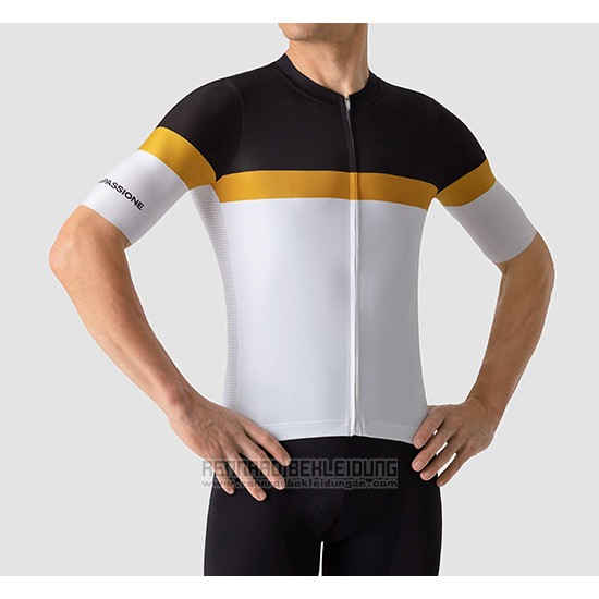 2019 Fahrradbekleidung La Passione Shwarz Gelb Wei Trikot Kurzarm und Tragerhose - zum Schließen ins Bild klicken